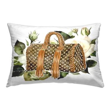 Imagem de Stupell Industries Design de bolsa de designer moderno por Ziwei Li Almofada impressa interna, 35 x 18 x 50, marrom