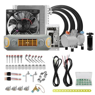Imagem de Kit de compressor elétrico de ar condicionado DC para automóvel RV65F para captador, carro, carro antigo, RV, caminhão, trailer, etc.(Voltage 24V)