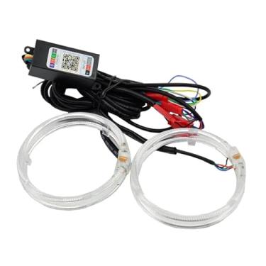 Imagem de YUFANYA Anel de halo 80 mm RGB Angel Eyes DRL para acessórios de lente de projetor de carro e motocicleta de 6,5 cm