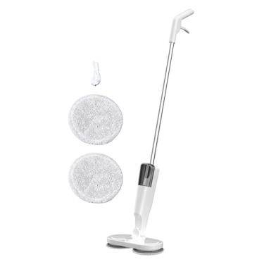 Imagem de Esfregona Elétrica Sem Fio Leve TOPINCN Com Farol LED, Esfregona Giratória Elétrica Com Rotação de 180 ° para Madeira, Azulejo e Pisos Laminados (Branco)