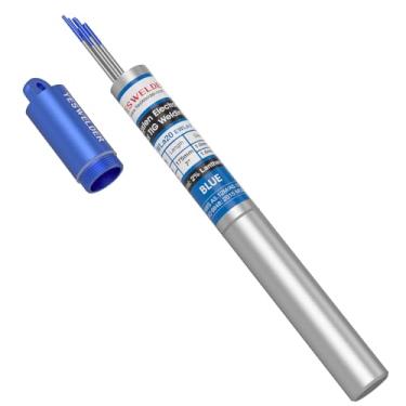 Imagem de 10 peças de eletrodo de tungstênio soldador TIG 2% lantanizado (azul, WL20) 0,040"-5/32"x7", Tungsten Electrode Rod 2.0% Lanthanated (Blue, EWLa-2), 5pk .040" & 5pk 1/16"