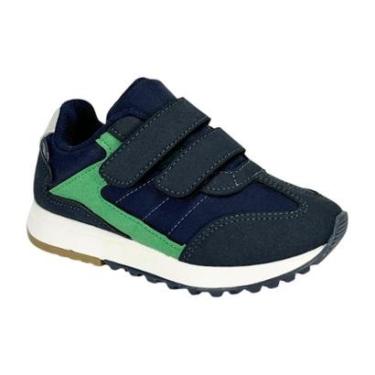 Imagem de Tênis Klin Infantil Walk Mini 216127 Marinho Verde-Unissex