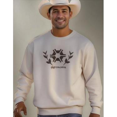 Imagem de Moletom Gola Careca Agronomia Masculino Casual Curso, Cinza, P