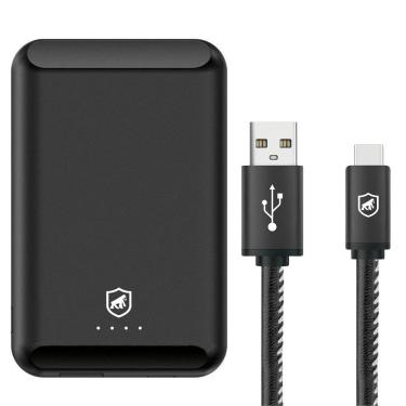 Imagem de Kit Carregador Portátil Nano Snap Magsafe + Cabo Turbo Militar - USB-A / Tipo C - Gshield