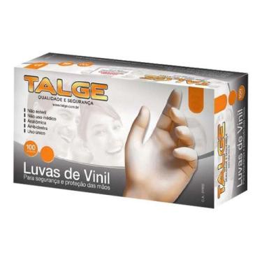Imagem de Luvas descartáveis Sem Pó Talge Transparente M Vinil x100 UN