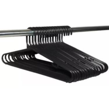 Imagem de Cabides Kit 05 Unidades Adulto Preto Organizador - Trioplast