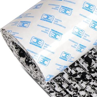 Imagem de OCEANBROAD Autoadesivo 96''x23'' Camuflagem Barco Flooring Strip Cut Grooves Folha de Espuma EVA Antiderrapante Almofada de Tração para Barcos Decking Prancha de Surfe SUP Paddle Board Kayak