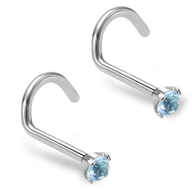 Imagem de ZYTAIJEW 2 peças verde/branco/azul escuro/roxo/vermelho/azul claro/rosa/preto 2 mm/3 mm CZ piercing piercing piercing joias G23 titânio zircônia cúbica 20G/18G, Titânio, Sem Pedra Preciosa