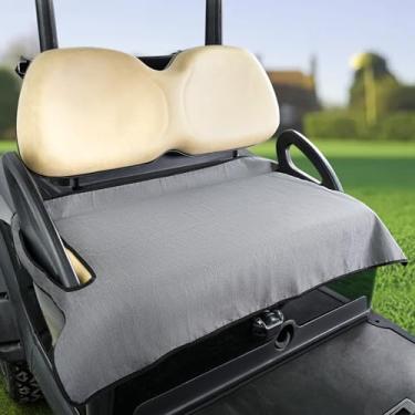 Imagem de CLUBRALLY Capa de assento de carrinho de golfe, cobertor de assento de carrinho de golfe universal antiderrapante para carro de clube, EZGO com apoios de braços, tecido catiônico - cinza