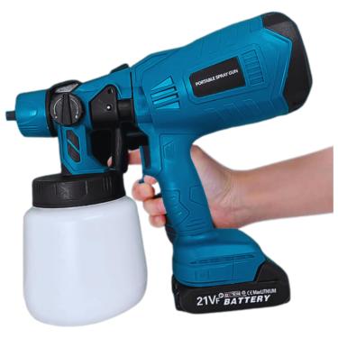 Imagem de Pistola de Pintura e Pulverizadora Portátil 21V, Bateria Recarregável, 1000ml, Jato Ajustável – Eficiência e Precisão para Pintura Sem Esforço