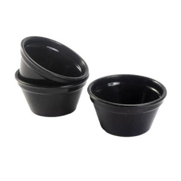 Imagem de Kit 3x Ramequim Preto Silicone 150ml Recipiente Não Suja Canelado Ramekin Ramequin Cozinha Molho Molheira