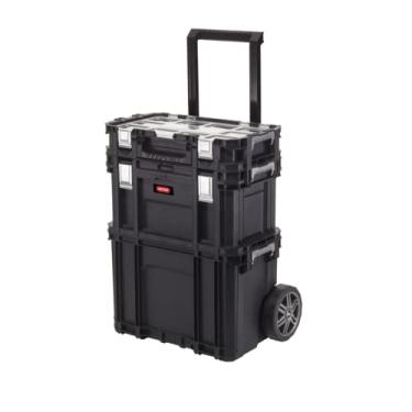 Imagem de Keter Caixa de Ferramenta Móvel Connect Preta A70cm x P30cm x L54 cm – Organização Inteligente, Mobilidade e Resistência Profissional Perfeita Para Ferramentas Elétricas Com Bandeja Removível.