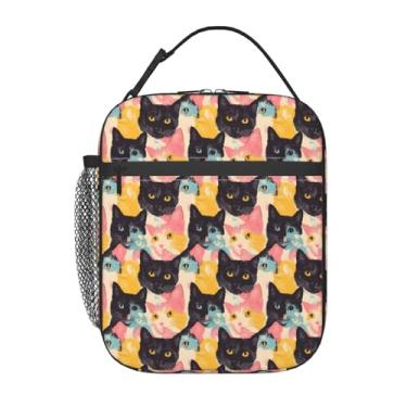 Imagem de Lancheira térmica para gatos para crianças, meninas, meninos, lancheira reutilizável para mulheres e homens, lancheira térmica durável para escritório/escola/piquenique