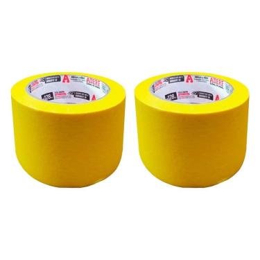 Imagem de Fita Crepe Adere Automotiva A128RA/S 48mmX40m Amarelo - Embalagem com 2 Unidades