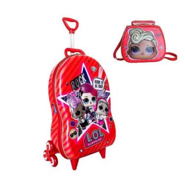 Imagem de Mochila Escolar LOL Mc 3D De Rodinha + Lancheira MaxToy - Max Toy, Ros