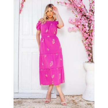 Imagem de Vestido Feminino Ombro a Ombro Algodão Premium - SML Fashion, Mulher, 