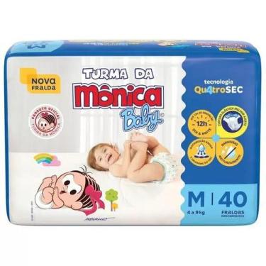 Imagem de Fralda Turma da Mônica Baby Economica 1 Pacote Tamanho M Com 40 Unidad