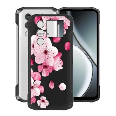 Imagem de YQINHHME Capa para Doogee Blade 10 Max (16,7 cm), capa de telefone preta macia TPU bumper de silicone fino à prova de choque de grau militar para Doogee Blade 10 Max - flor de pêssego
