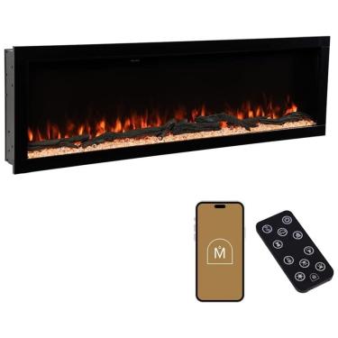 Imagem de Lareira Elétrica Linear Highmark de 183 cm com Chamas Multicoloridas, Design Elegante e Ventilação Discreta, Fácil Instalação