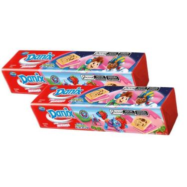 Imagem de Kit 2 Biscoito Recheado Danix Sabor Morango com 130g