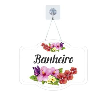 Imagem de Placa Enfeite Porta Decorativa com Corda MDF Adesivado Banheiro 20cm (GPR-FRA0003)