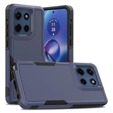 Imagem de YQMSSP Capa para Motorola Moto G Stylus 2025, proteção de nível militar, resistente, à prova de choque, camada dupla, capa protetora para celular para Moto G Stylus 5G 2025, azul marinho