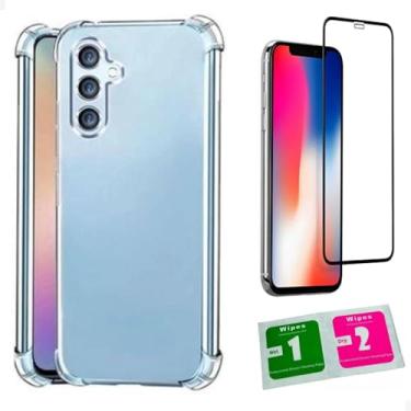 Imagem de [GL CASES] Capa A24 Capinha Samsung A24 Case Slim Clear Anti Impacto Reforçada Silicone Transparente Flexível Anti Choque Com Proteção De Câmera + Pelicula Samsung Galaxy A24 Vidro 3D Cobertura Total