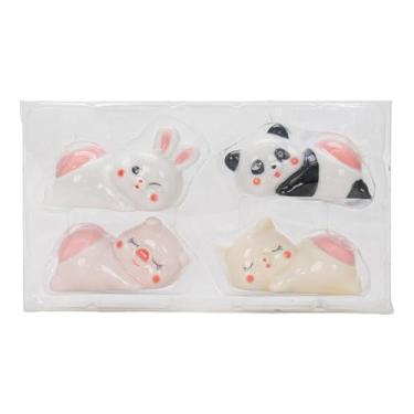 Imagem de Bothyi Conjunto de descanso de pauzinhos de animais 4x, suporte de colher de jantar, palhaçóis de cerâmica de escultura