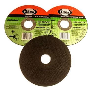 Imagem de Disco De Corte Fino Metal 4.1/2x1,2 Esmerilhadeira C/3 Peças - IDEIA