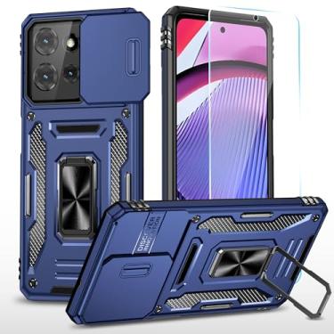 Imagem de SunStory Capa de celular para Motorola Moto G Power 5G 2025/Moto G Play 5G 2025 com protetor de tela HD, capa de câmera deslizante e suporte, [grau militar] capa de telefone para (Z_Blue)