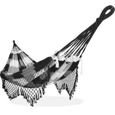 Imagem de REDE DE DESCANSO CASAL DORMIR MUITAS (Preta com cru)