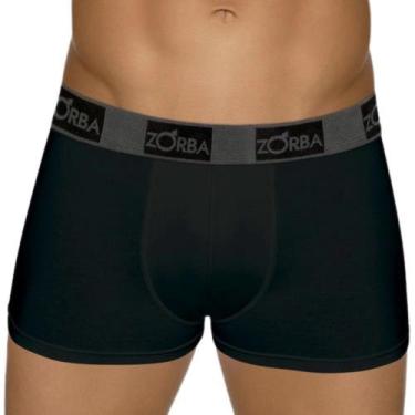 Imagem de Cueca Zorba Boxer Plus 717 Cotton Elástico Personalizado, G, Preto