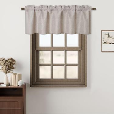 Imagem de Hiasan Cortina com filtro de luz para cozinha, sala de estar, quarto, janelas, casa de fazenda, rústico, bolso para varão, pequena janela, cortinas, pedra, 107 x 30 cm, 1 painel