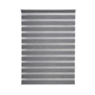 Imagem de Persiana Rolô Zebra Dupla 1,60m x 1,60m Grafite Linho - EVOLUX