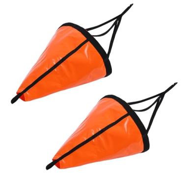 Imagem de Tandefio 2 peças de meia para barco de pesca laranja 250D nylon 250D para barco marinho âncora de deriva de pára-quedas para caiaque, pontão, veleiro inflável