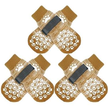 Imagem de EXPAWLORER Meias antiderrapantes para cães para evitar lamber patas, sapatos de cachorro para pavimento quente/frio, melhor controle de tração de protetor de pata em piso de madeira, botas para cães