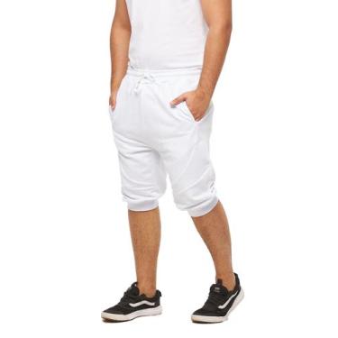 Imagem de Bermuda Moleton Masculina Konoa Skinny Fitness, Branco, G, Masculino