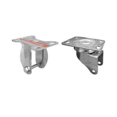 Imagem de Kit 2 un suporte garfo fixo e giratório 2 pol p/ rodízio - AJAX