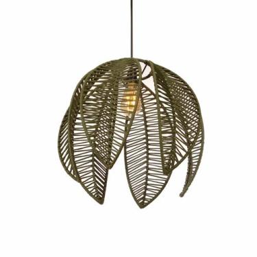 Imagem de Lustre Pendente Pétala Boho Corda Náutica Sala Quarto - FibraDecor, Ve
