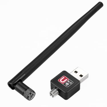 Imagem de Adaptador Wifi para Pc USB 1800Mbps com Antena — Receptor Wireless para PC e Notebook, Conexão 2.4GHz – Alta Velocidade, Compatível com Windows, Linux e MAC PREMIUM MCO