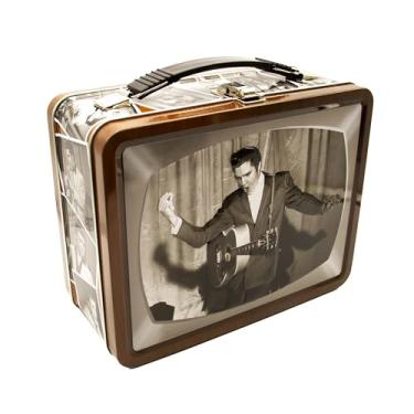 Imagem de AQUARIUS Elvis TV Fun Box - Sturdy Tin Storage Box with Plastic Handle & Embossed Front Cover - Officially Licensed Elvis Merchandise & Collectible Gift