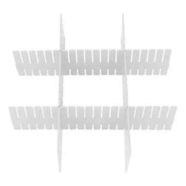 Imagem de Kit com 10 Organizadores de Gaveta em Plástico PU – Divisórias Cortáveis, Ajustáveis e Modulares para Roupas, Talheres e Acessórios