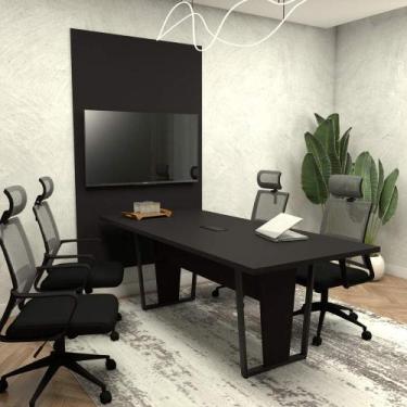 Imagem de Conjunto Escritório Mesa 2m Caixa Tomada e Painel TV PRE F5 - F5 Offic