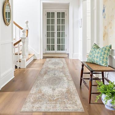 Imagem de jinchan Tapete de área 2x10 tapete corredor persa tapete vintage envelhecido cozinha taupe interior tapete fino tradicional floral tapete antiderrapante banheiro quarto sala de estar