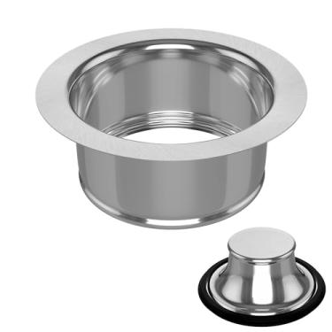 Imagem de Exakey Flange E Rolha Para Triturador De Lixo Pia Cozinha, Ralo Com Encaixe Universal 3-1/2" Abertura Padrão Em Aço Inoxidável Escovado