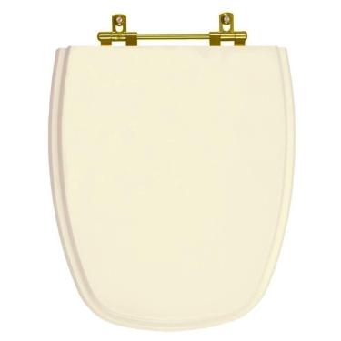 Imagem de Assento Sanitario Monte Carlo Creme Para Vaso Deca Com Ferragem Dourada
