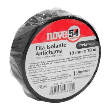 Imagem de Fita Isolante Antichama Preta 19mmx10m Até 600V Nove54 - 000084