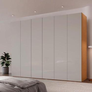 Imagem de Guarda Roupa Casal Coliseu Mdf 6 Pts 6 Gvts Moderna Mobília Naturalle/