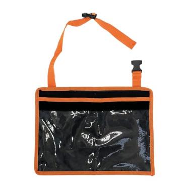 Imagem de Suporte de placa de licença com alça para pendurar, bolsa para etiqueta de test drive, capa de moldura de placa de revendedor, para carro SUV caminhão (laranja, 3)