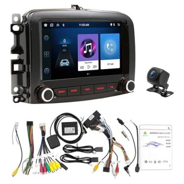 Imagem de FINYQBET Central Multimídia Fiat 500L 2013-2019 - Android 13, Tela Touch 7", 2GB + 32GB, Bluetooth 5.1, CarPlay & Android Auto - Som Automotivo com Câmera de Ré e Controle no Volante